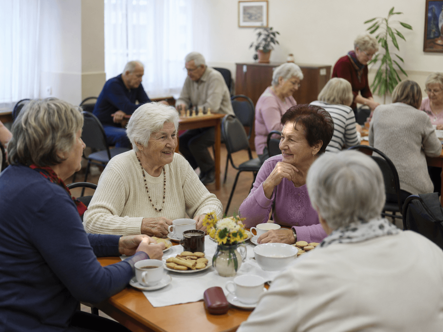 Seniorzy podczas wspólnych zajęć